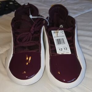 Adidas Burgundy and White Sneakers